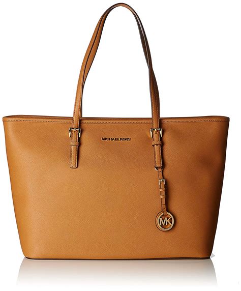 michael kors jet set leather medium tote|Michael Kors designer tote jetset.